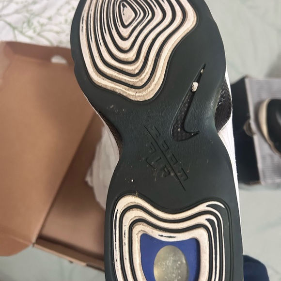 Nike Men's Air Penny ll White and Blue Sneakers - Picture 8 of 10